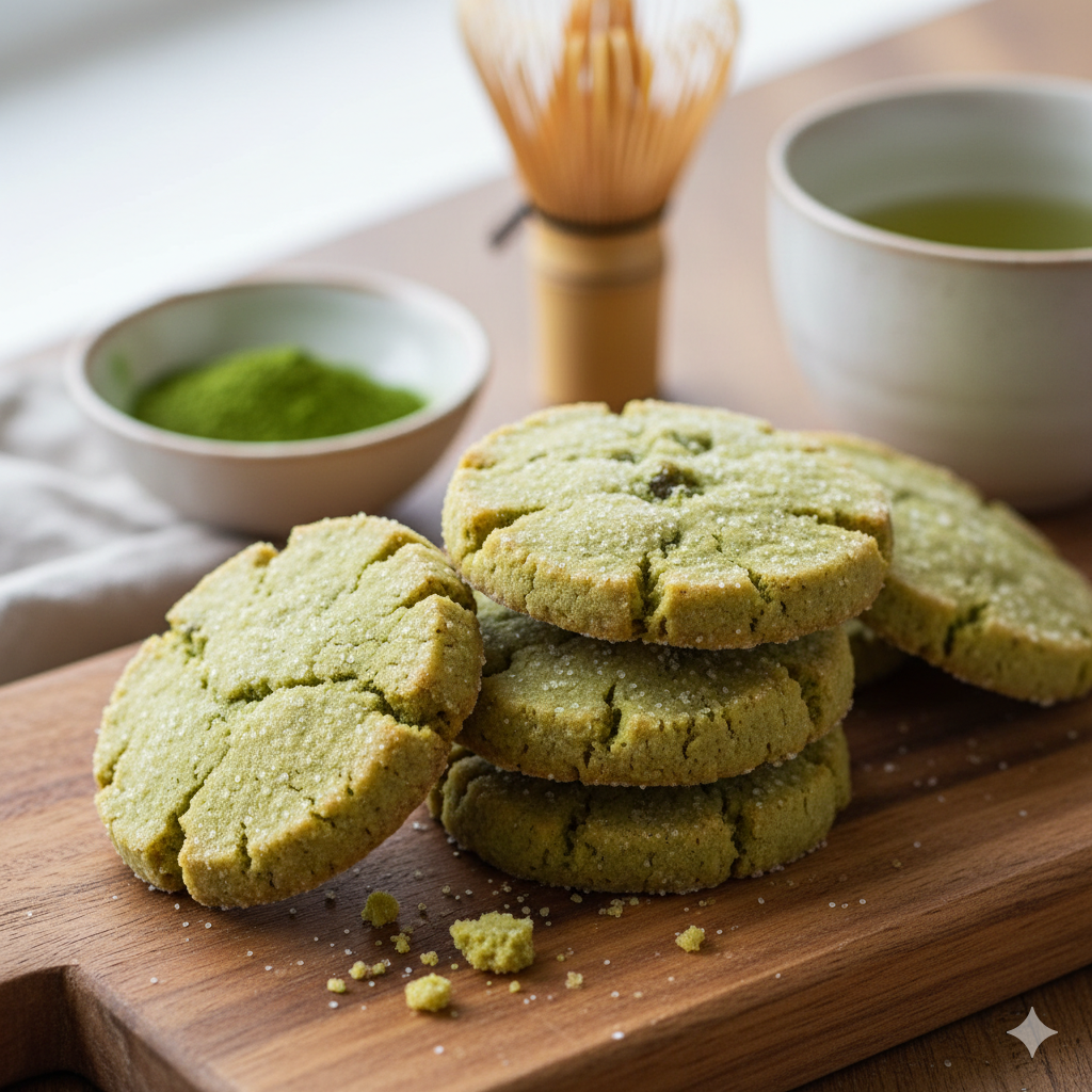 Matcha Shortbread Cookies